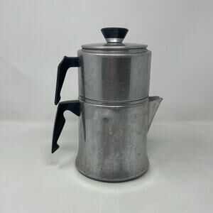 Vintage Mirro Aluminum 8 Cup Coffee Pot 4 Piece Drip Percolator Set